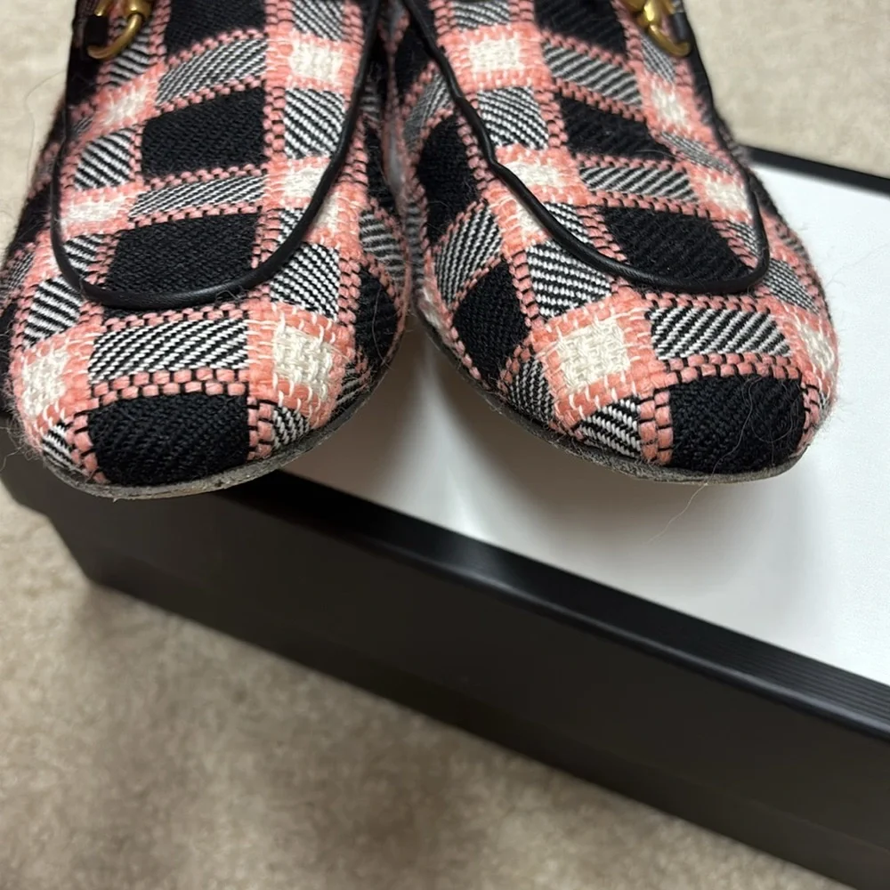 *GUCCI* Princetown Pink and Black Tweed Slides 38 - Picture 6 of 8